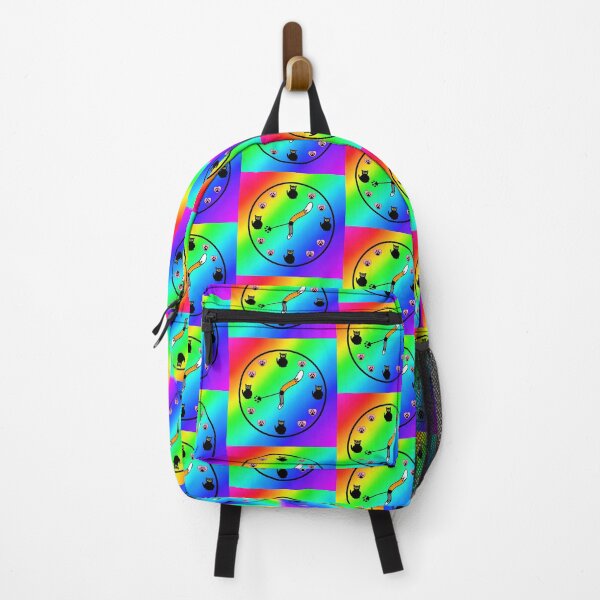 Item preview, Rainbow kitty clock designed and sold by Melanie Jeyakkumar.