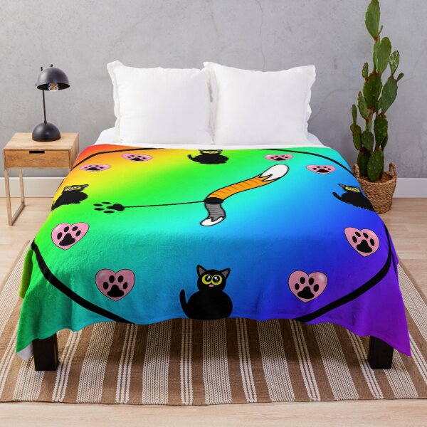 Item preview, Rainbow kitty clock designed and sold by Melanie Jeyakkumar.
