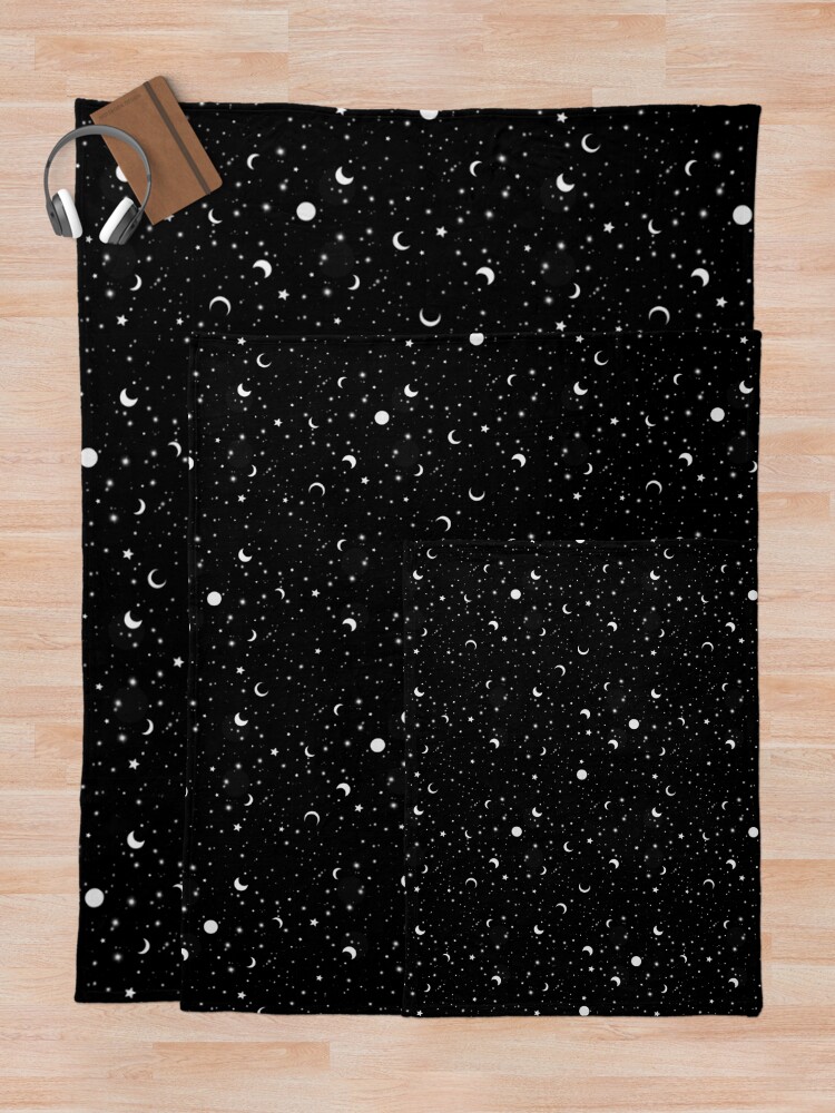 Alternate view of Black Universe Throw Blanket