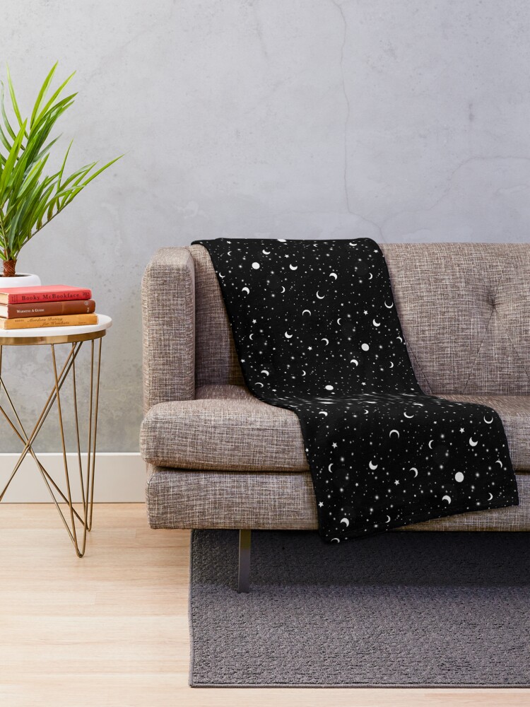 Alternate view of Black Universe Throw Blanket