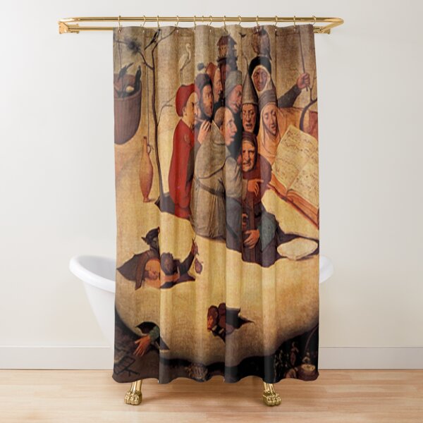 Concert in the Egg Painting by Hieronymus Bosch Shower Curtain