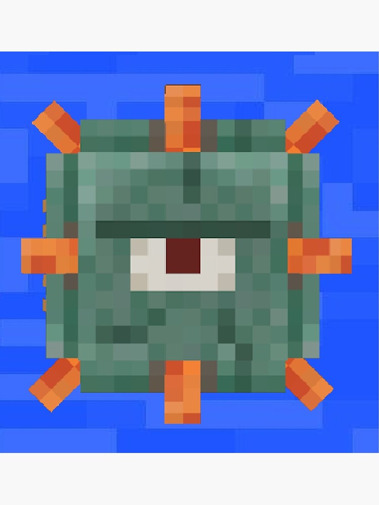 Minecraft Guardian Greeting Card For Sale By Mcnuggetson Redbubble
