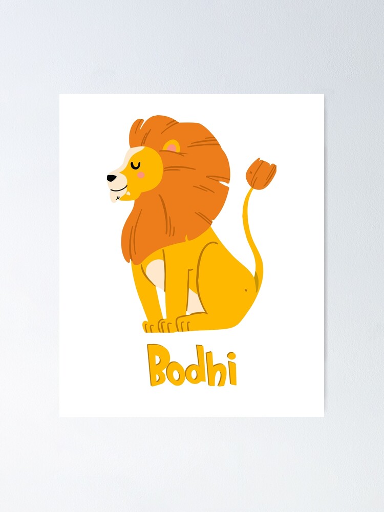 Bodhi Lion Baby Boy Wild Animal Name Poster By Hellofromaja Redbubble