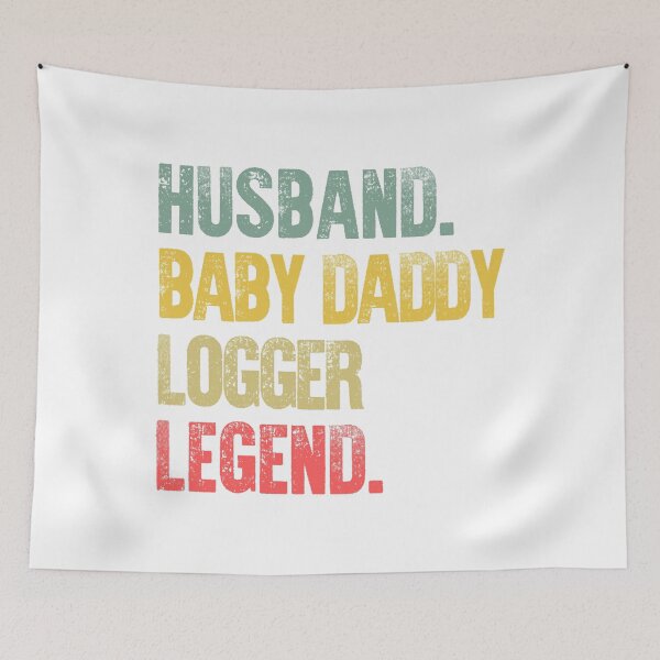 Item preview, Funny Men Vintage T Shirt Husband Baby Daddy Logger Legend designed and sold by Bendthetrend.