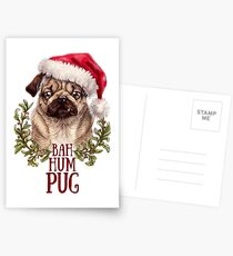 Bah Hum Pug Postcards