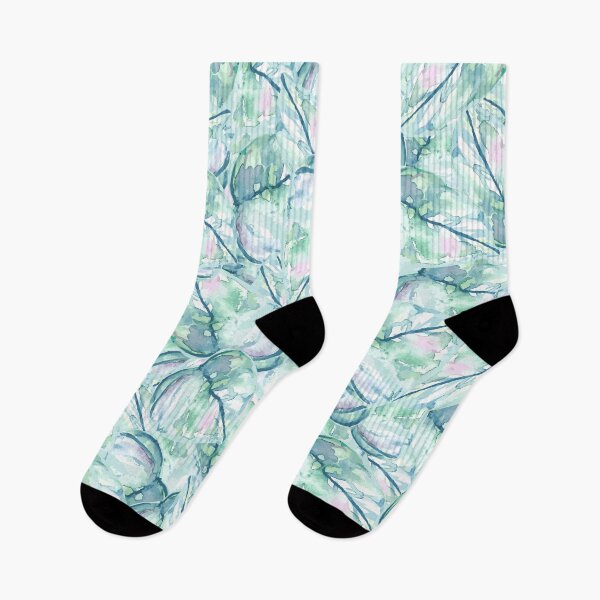 Item preview, Blue and Green Watercolor Leaves designed and sold by kmoblenes.