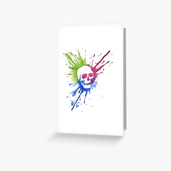 Splatter Skull Greeting Card