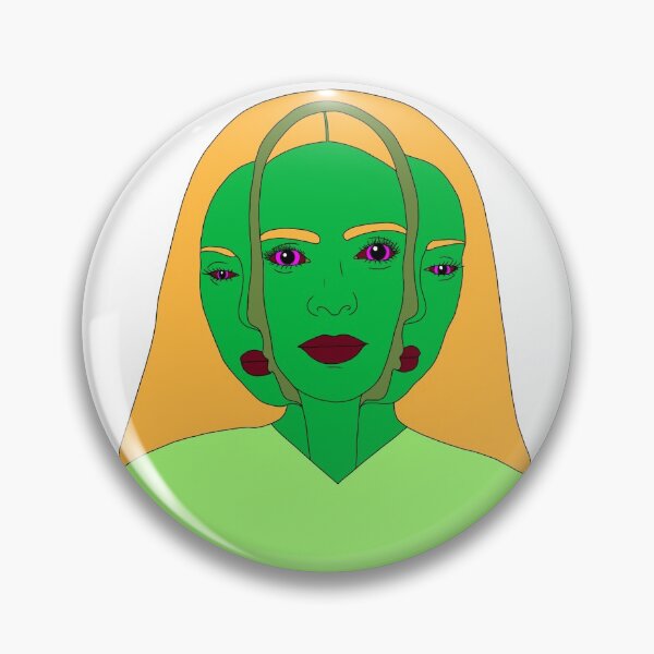 Artikelvorschau, Gespaltenes Alien-/Zombie-Gesicht entworfen und verkauft von cool stickerz.