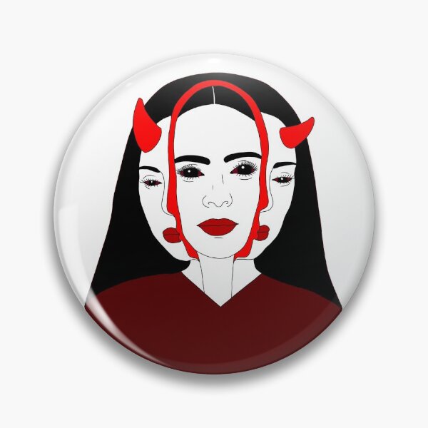 Item preview, demon split face designed and sold by cool stickerz.