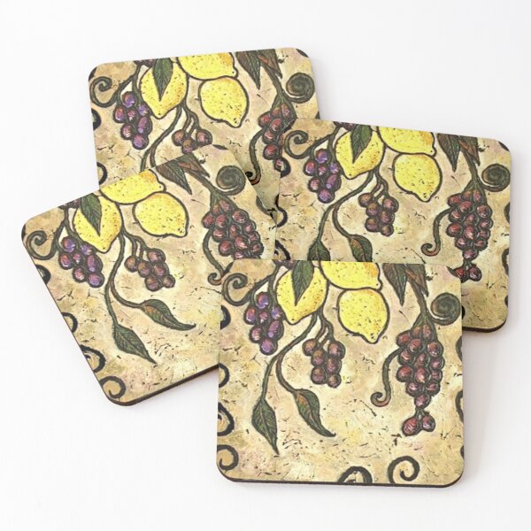 Item preview, Tuscan Lemons / Italy Art / Grapes / Trellis / Lemoncello / Rustic / Thick paint designed and sold by artenvironments.