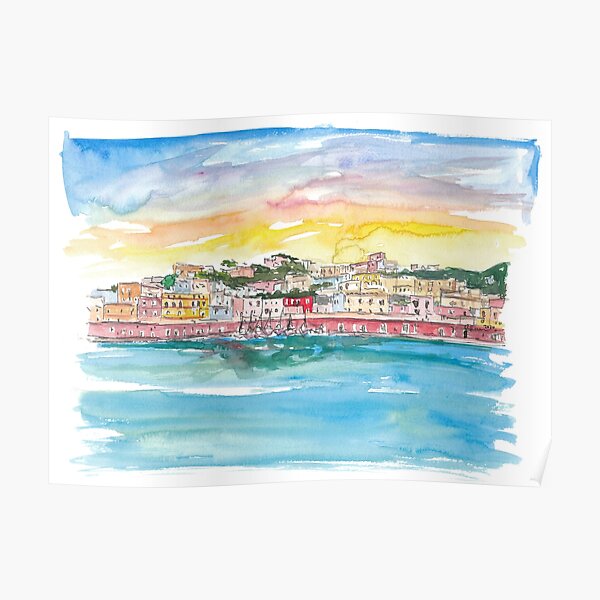 Ponza Pontine Island Romantic in Italy Poster