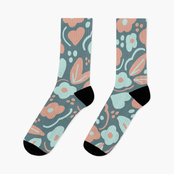 Item preview, Teal and Coral Floral Pattern designed and sold by kmoblenes.