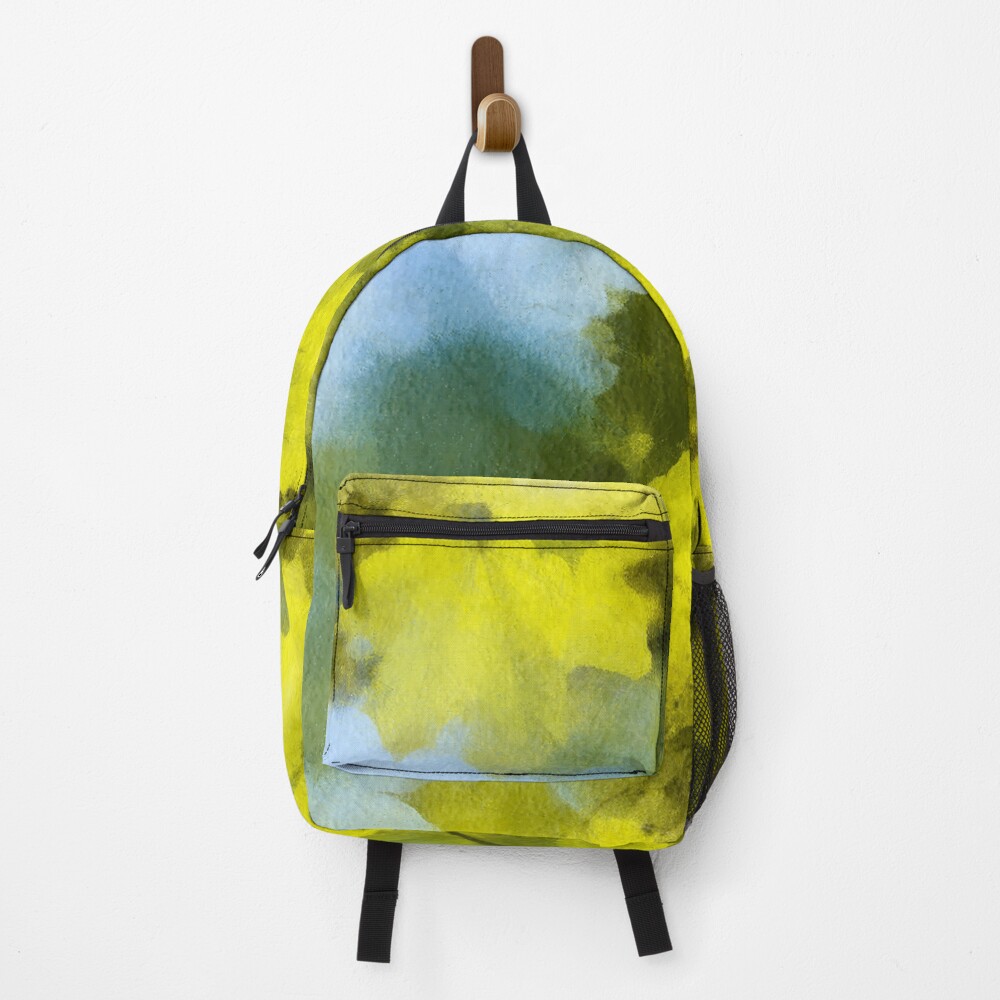 Green Maple Leaves. Watercolour Imitation. Backpack