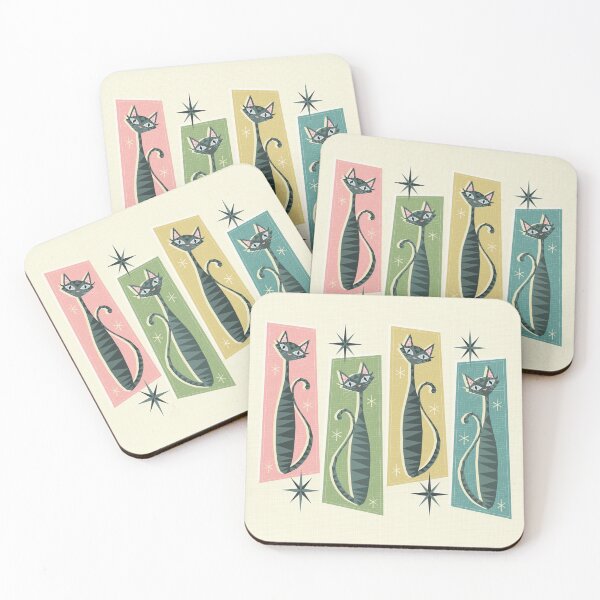 Item preview, Retro Patchwork Tabbies ©studioxtine designed and sold by studioxtine.