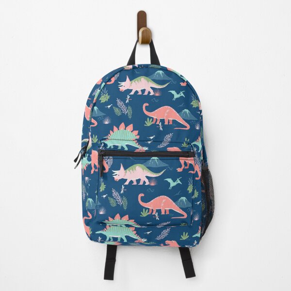 Item preview, Jurassic Dinosaur in Blue + Coral designed and sold by latheandquill.