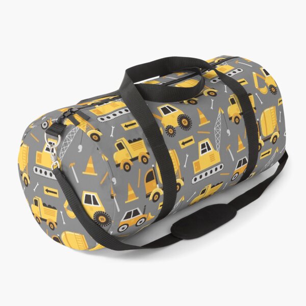 Item preview, Construction Trucks on Gray designed and sold by latheandquill.