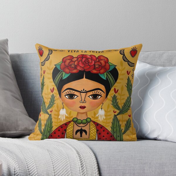 Frida Kahlo illustration  Throw Pillow