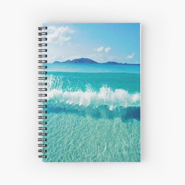 Blue ocean summer beach waves Spiral Notebook