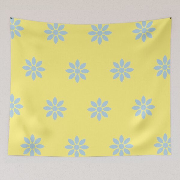 Item preview, Yellow and cornflower blue flowers designed and sold by HTPOP.