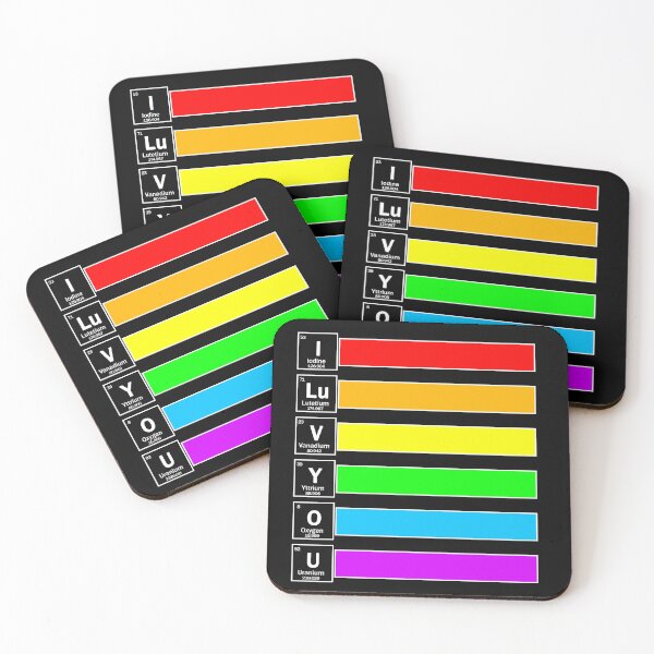 Item preview, I LOVE YOU chemical elements and LGBT flag colors designed and sold by patriotazx.