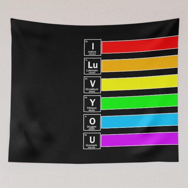 Item preview, I LOVE YOU chemical elements and LGBT flag colors designed and sold by patriotazx.