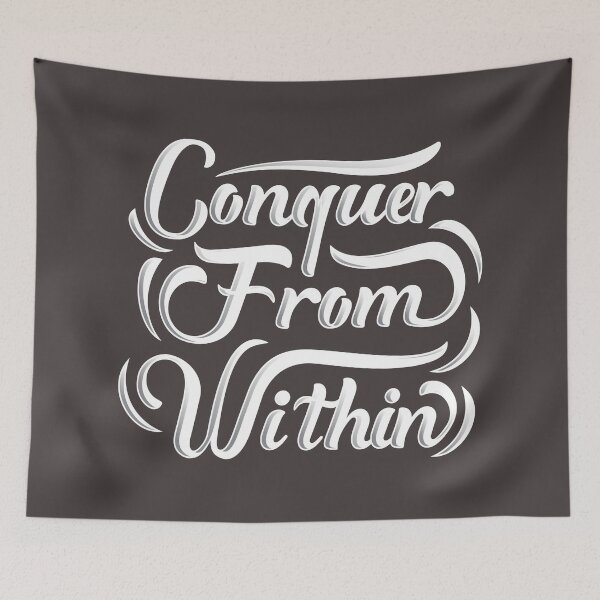 Item preview, Conquer from within positive saying quote designed and sold by TheSimpleMan.