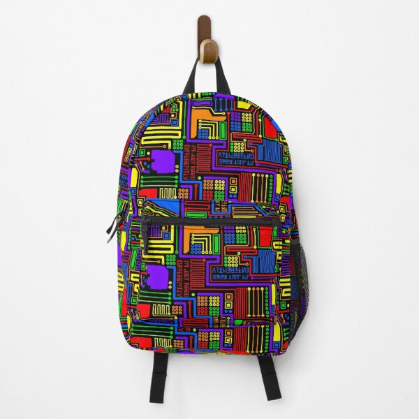 Item preview, Modern Flat - Circuit Board Pattern - Im Just Wired Differently - Rainbow designed and sold by WickedRefined - Nicole Demereckis.