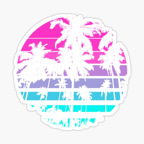Item preview, Retro Eighties 80s & 90s Beach Style design with palm trees design designed and sold by D-C-Designs.