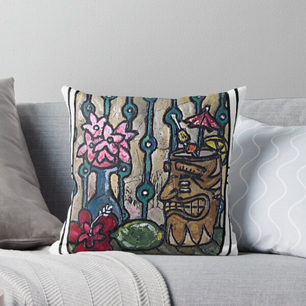 Item preview, Tiki Table / Tiki Tiki / Carved Art Print / Hawaii / Hibiscus / Fruity Drink / Retro / designed and sold by artenvironments.