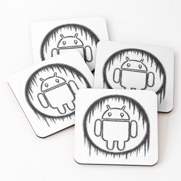 Item preview, Android logo digital painting emo sketch black outline designed and sold by sfantujimmy.