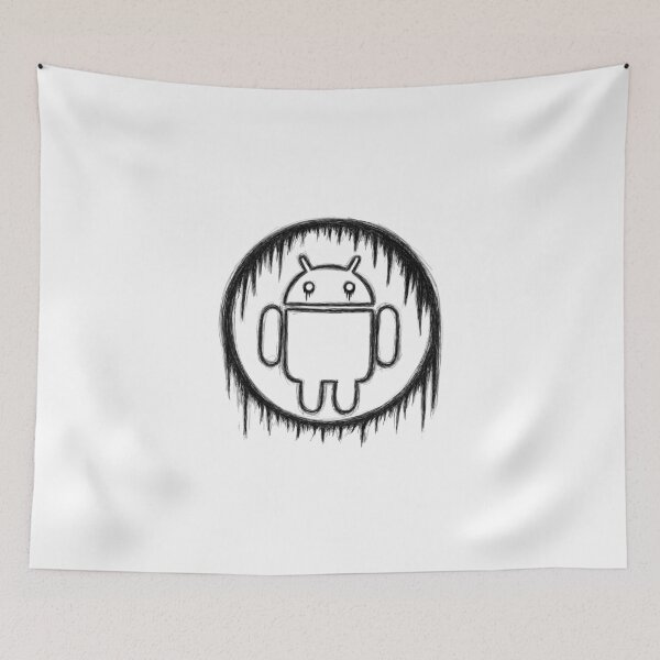 Item preview, Android logo digital painting emo sketch black outline designed and sold by sfantujimmy.