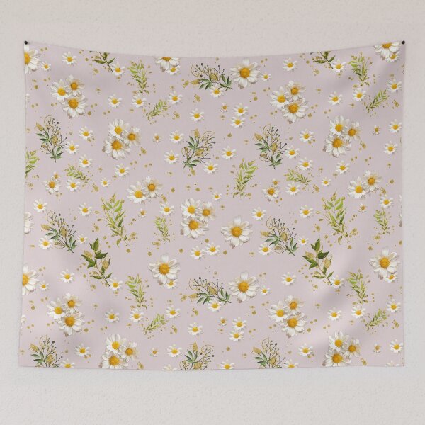 Item preview, White Daisies Field Pattern Flowers Gerber Floral Pink  designed and sold by dmr studio.
