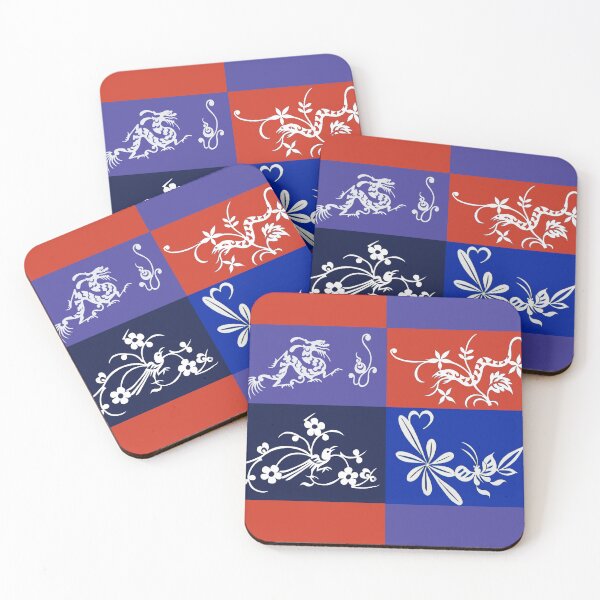 Item preview, FANTASTIC ANIMALS DRAGON,SNAKE,BIRD,BUTTERLY RED BLUE WHITE FLORAL designed and sold by BulganLumini.
