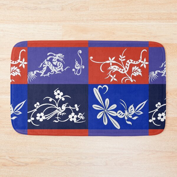 Item preview, FANTASTIC ANIMALS DRAGON,SNAKE,BIRD,BUTTERLY RED BLUE WHITE FLORAL designed and sold by BulganLumini.
