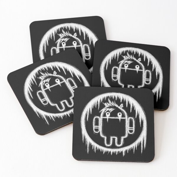 Item preview, Android logo digital painting gothic emo sketch white outline designed and sold by sfantujimmy.