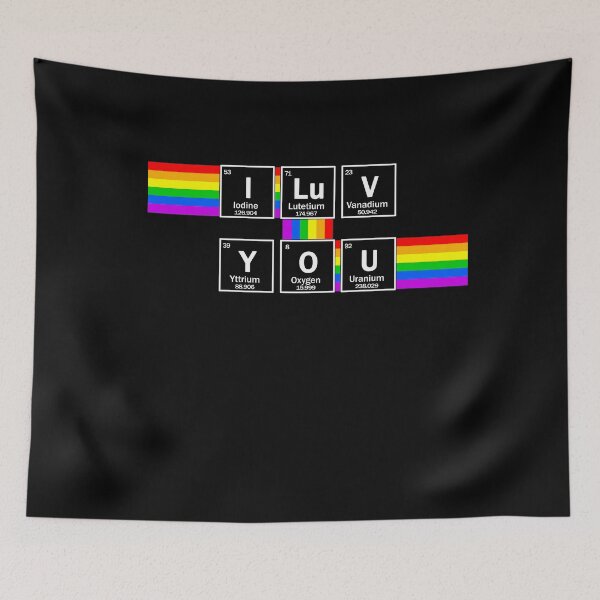 Item preview, I LOVE YOU chemical elements and LGBT flag colors designed and sold by patriotazx.