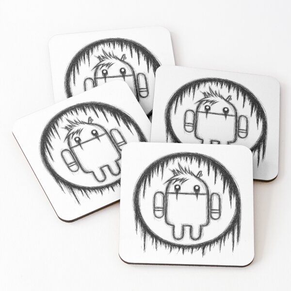 Item preview, Android logo digital painting gothic emo sketch black outline designed and sold by sfantujimmy.