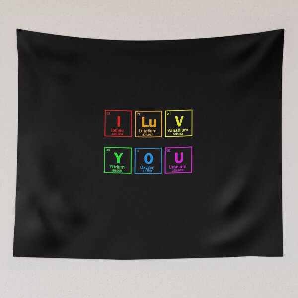 Item preview, I LOVE YOU chemical elements and LGBT flag colors designed and sold by patriotazx.