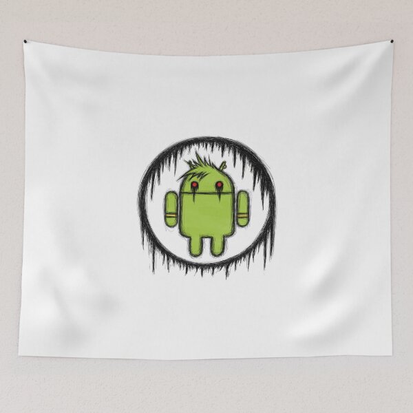 Item preview, Android logo digital painting gothic emo sketch black outline with color designed and sold by sfantujimmy.