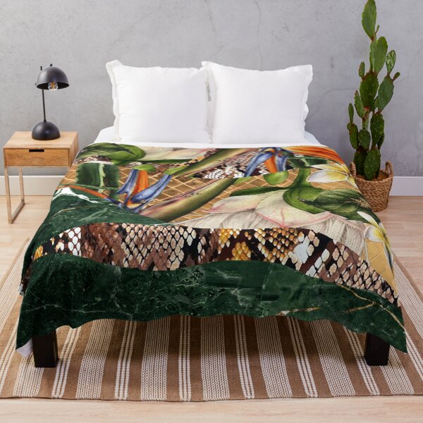 Item preview, Stylish Patterns Collage - Tropic Leaves, Gold, Green Marble, Snake Scales Print designed and sold by cadinera.