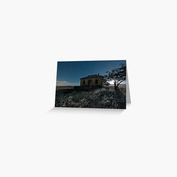Abandoned Burra Homestead, and Moonset Greeting Card
