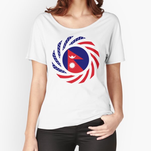 Nepalese American Multinational Patriot Flag Series Relaxed Fit T-Shirt
