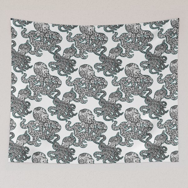 Item preview, Henna Octopus-Teal designed and sold by KassyKeppol.