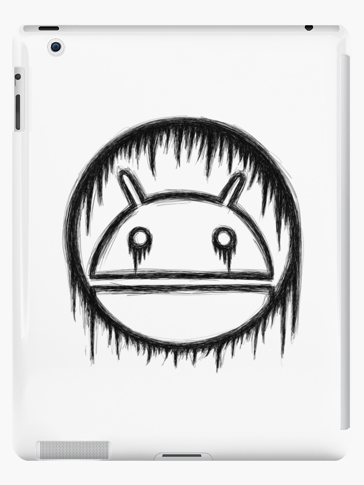 Android Logo Face Emo Sketch Black Outline Ipad Case Skin By Sfantujimmy Redbubble