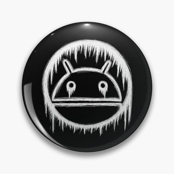 Item preview, Android logo face emo sketch white outline designed and sold by sfantujimmy.