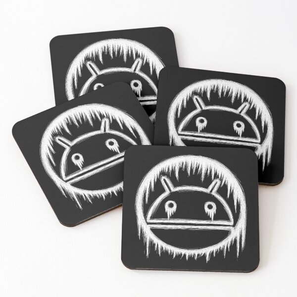 Item preview, Android logo face emo sketch white outline designed and sold by sfantujimmy.
