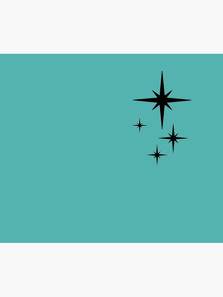 1950s Atomic Age Retro Starburst in Turquoise and Black by kierkegaard