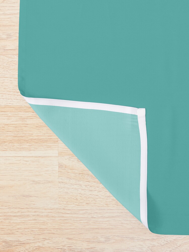 Alternate view of 1950s Atomic Age Retro Starburst in Turquoise and Black Shower Curtain