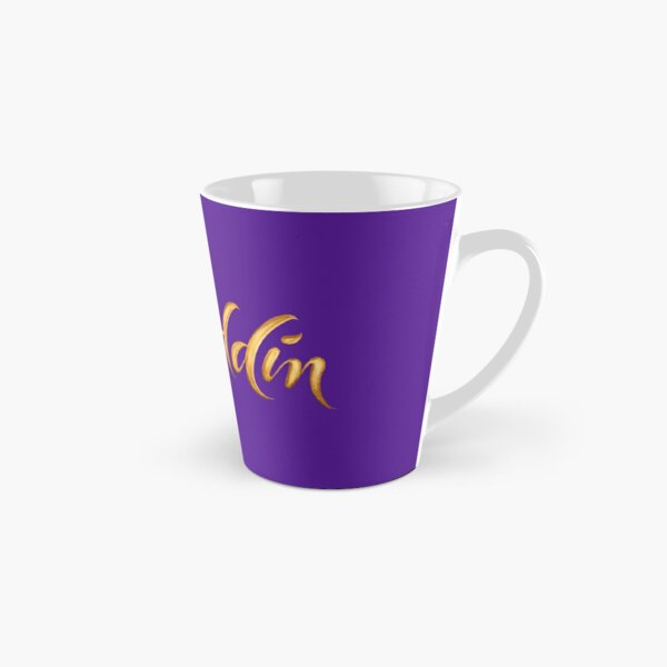 Disney Aladdin Coffee Mug Cup Aladdin Jasmine Genie Purple Teal White