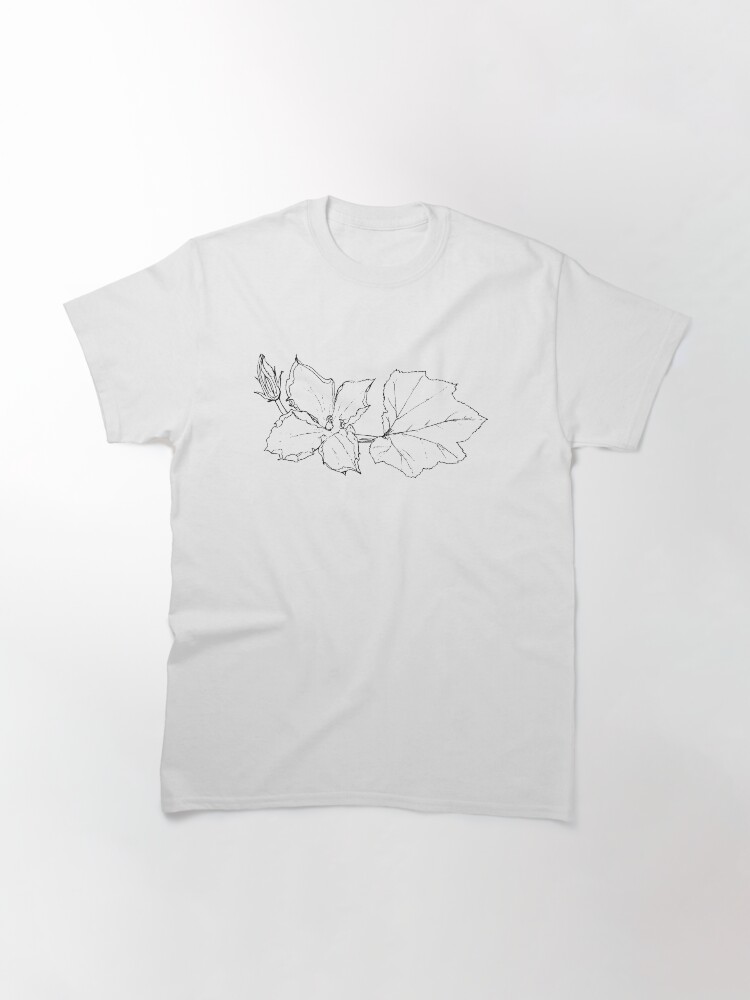 Alternate view of Zucchini Blossom Botanical Drawing Classic T-Shirt